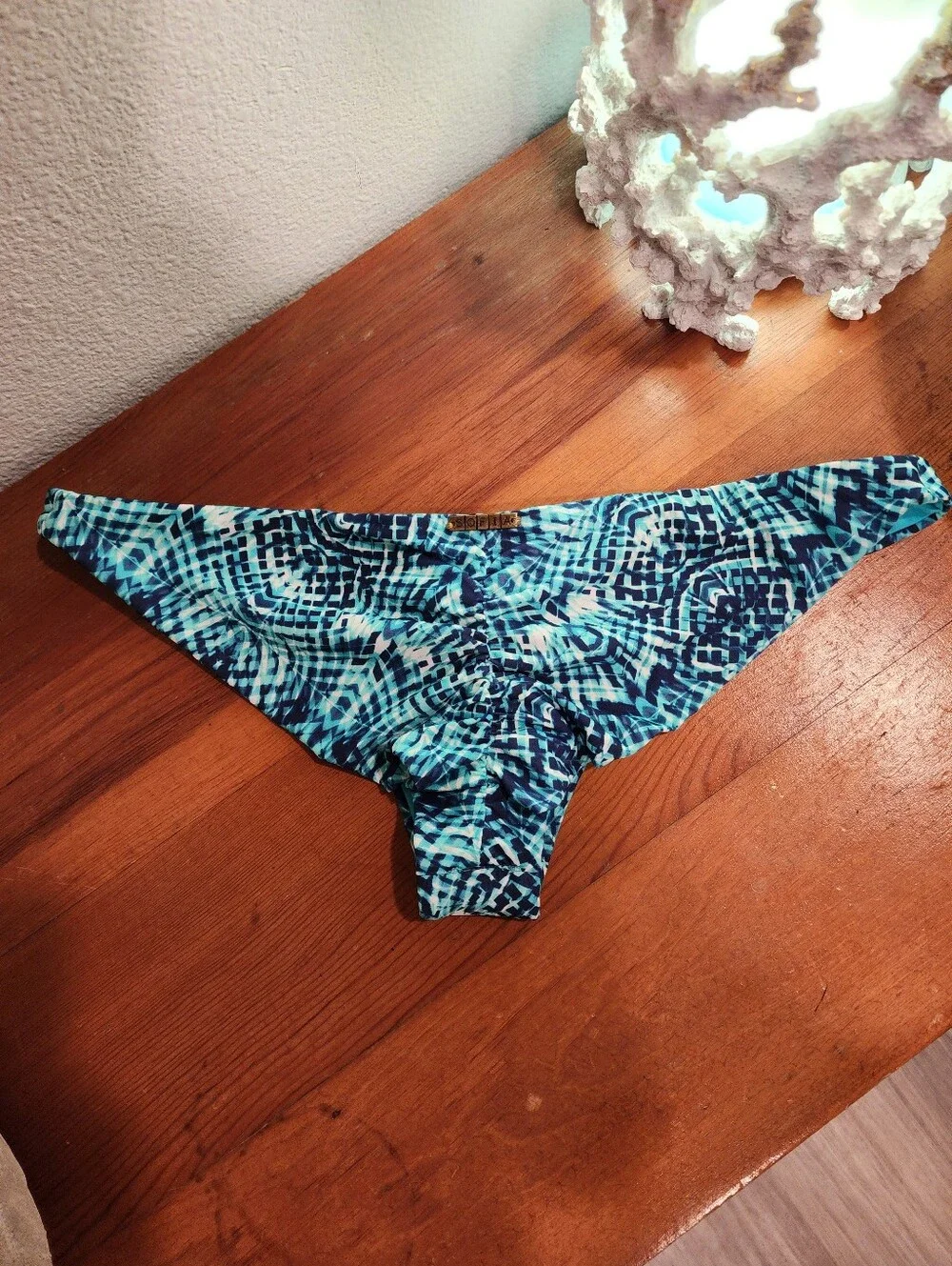 NEW! Sofia SZ L Women’s Blue Patterned Bikini Bottoms